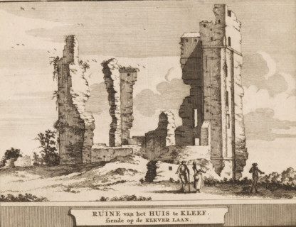 Ruins of the House at Kleef, overlooking Klever Laan, View of the ruins of the House at Kleef in