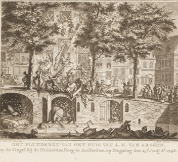 Plundering of the house of AM van Arssen in Amsterdam, 1748, The plundering of the house of AM van
