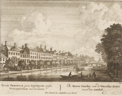 View of the Herengracht in Amsterdam from the Utrechtsestraat, Fossae Dominicae pars, Amstelam