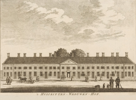 t Huiszitten-Weduwen-Hof, View of the Huiszittenweduwenhof (Kartuizerhof) in Amsterdam, print, book