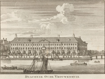 View of the Diaconie Oude Vrouwenhuis in Amsterdam, Diaconie Oude Vrouwenhuis, print, book