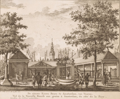 View of the Corn Exchange in Amsterdam, The new Corn Exchange in Amsterdam, from the front, Vuë de