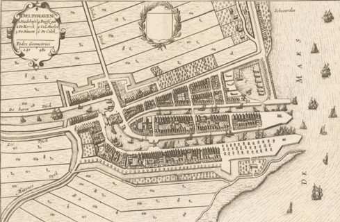 Delfshaven, Map of Delfshaven, area plan, print, book illustration, printmaker, publisher,