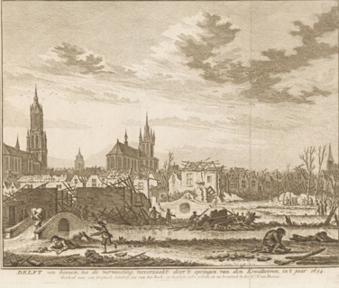Delft from the inside, after the destruction caused by the explosion of the Powder Tower in the