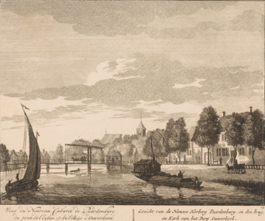 View of Ouderkerk, View of the New Inn Paardenburg of the Bridge, the Church and the Village of