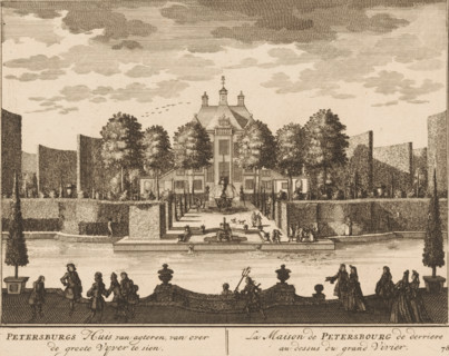 Petersburg's House from behind, seen from across the large pond, La Maison de Petersbourg de