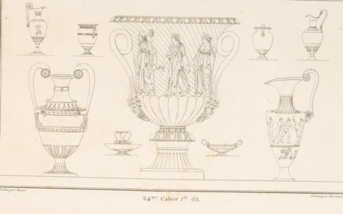 Vases and chalices, ornamental print, Vases and chalices. Part (24th. Cah.er f.le 68) of the print