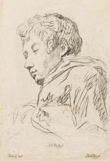 Portrait of the sculptor JF Prokof, print, Sketchy portrait bust of the sculptor JF Prokof.,