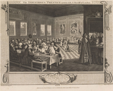 The diligent pupil has grown rich and been appointed Sheriff of London (plate 8), The Industrious