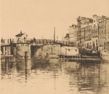 Kraansluis, houses on the right (original title), View of the Waalseilandsgracht towards the