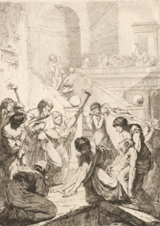 The Burial of the Dead, The Seven Works of Mercy, print, Part of a series of seven works of mercy