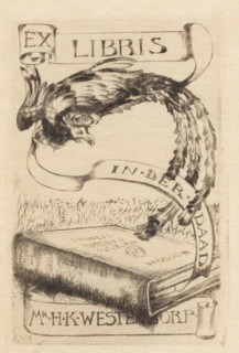 Ex Libris of Herman Karel Westendorp, bookplate, Ex libris of jurist and collector Herman Karel