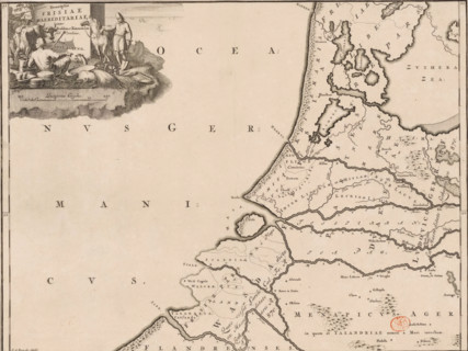 Descriptio Frisiae haereditariae inter Scaldim et Kinnemum sub Carolinis, Historical map of the