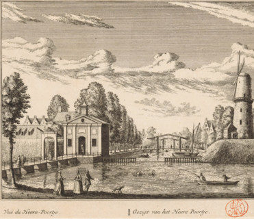 View of the Heere Poortje, Vuë du Heere-Poortje, View of the Herenpoort in Leiden, print, book