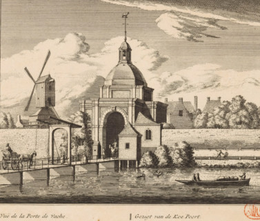 View of the Koepoort in Leiden, View of the Koe Poort, Vuë de la Porte de Vache, print, book