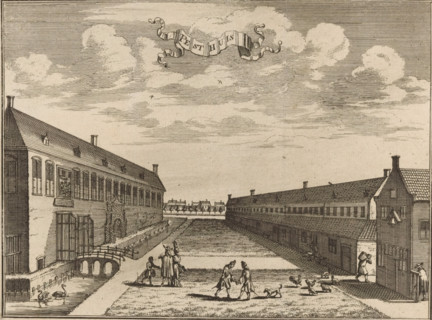 Plague House, View of the Plague House in Leiden, print, book illustration, View of part of the