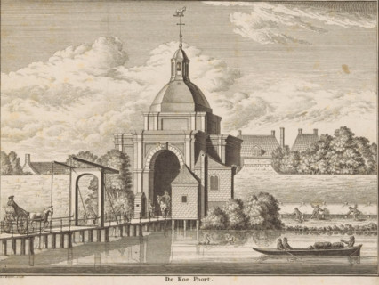 View of the Koepoort in Leiden, The Koe Poort, print, book illustration, View of the Koepoort and