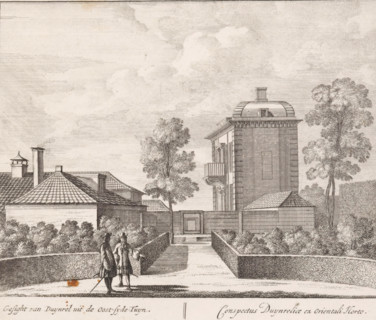 View of the eastern part of the garden and the house of Duinrell country estate, Gesight van