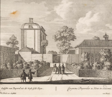 View of Duynrel from the west-syde-tuyn, Conspectus Duynreliae ex horto in occidenti, View of the