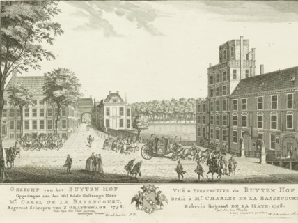 View of the Buitenhof in The Hague, View of the Buyten Hof, Vuë & perspective du Buyten Hof,