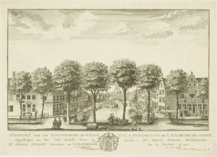 View of the Houtmarkt and Turfmarkt in The Hague, with the Nieuwe Kerk in the distance, View of the