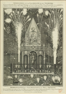 Image of the illumination and the fireworks given by His Excellency Baron van Reischach, on the