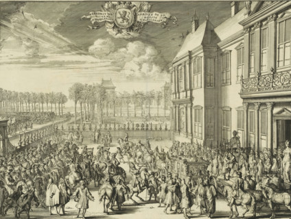 Arrival of William III at Honselaarsdijk Palace, 1691, Aenkomst van SK Maj. op Honslerdyk, Arrivée