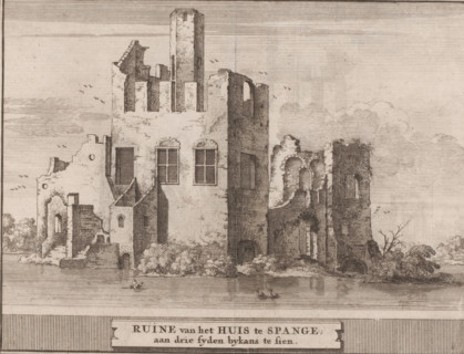 Ruins of the House at Spange, almost visible from three sides, View of the ruins of Spangen Castle