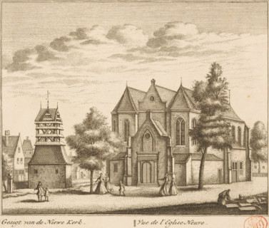 View of the New Church, View of the New Church in Dordrecht, print, View of the New Church in