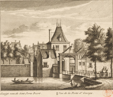 View of the St. George's Gate in Dordrecht, Gesigt van de Sint Joris Poort, Vue de la Porte St.