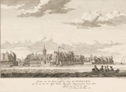 View of the Groothoofd in Dordrecht, View of the Groothoofd of the city of Dordrecht, print, with