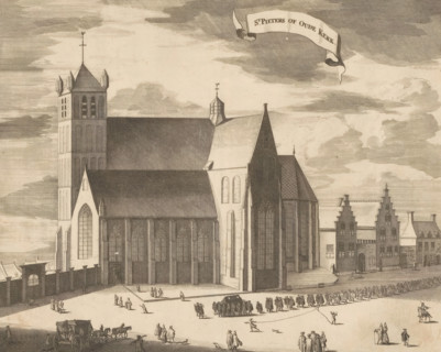 St. Peter's or Old Church, View of the Noordmonsterkerk in Middelburg, print, book illustration,