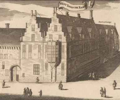 West Indian Chamber, View of the West Indian House in Middelburg, print, book illustration, View of