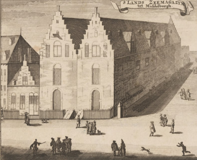 View of the National Naval Storehouse in Middelburg, National Naval Storehouse Middelburg, print,