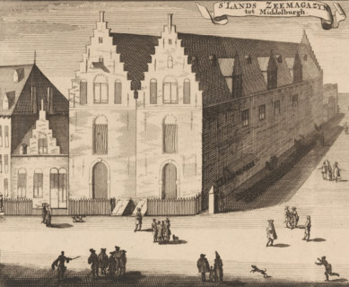 View of the National Naval Storehouse in Middelburg, National Naval Storehouse Middelburg, print,