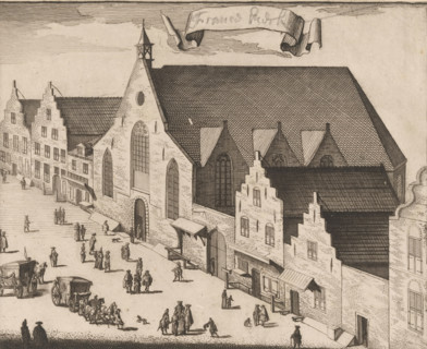 View of the Walloon Church in Middelburg, print, View of the Walloon Church in the Sint