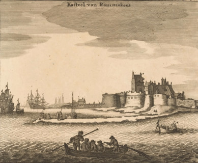 View of Fort Rammekens, Rammekens Castle, print, book illustration, seen from the Western Scheldt.