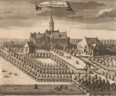 View of Waterlooswerve House, t Huys Waterloose-Werve, print, book illustration, View of