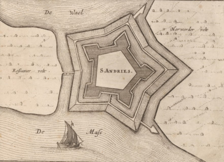 Fortress plan of Fort Sint-Andries, S. Andries, area plan, print, Fortress plan of Fort