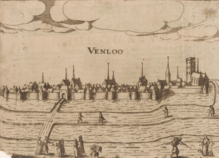 Venloo, View of Venlo, print, book illustration, View of Venlo from the southeast. The Keulsepoort,