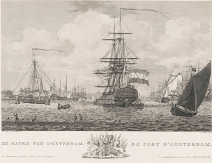 The Port of Amsterdam, Le port d'Amsterdam, View of the Port of Amsterdam, print, View of the Port