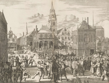 The image of how the Magistracy and Clergy of the city of Amsterdam were escorted out and brought