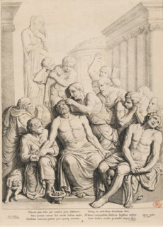 Relief depicting the Judgment of Zaleucus in the Vierschaar of the City Hall on the Dam, print,