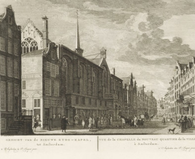 View of the Nieuwe Zyds-Kapel, in Amsterdam, Vue de la Chapelle du Nouveau Quartier de la Ville, à