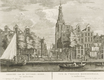 View of the Zuyder-Kerk, in Amsterdam, Vue de l'Eglise Meridionale, à Amsterdam, View of the