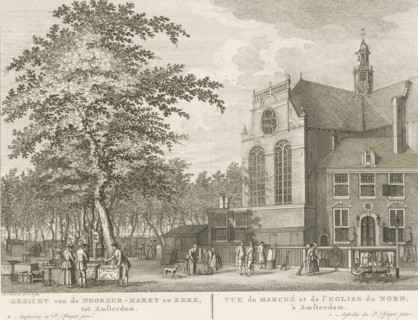 View of the Noordermarkt and Noorderkerk in Amsterdam, View of the Noorder-Markt and Church, in