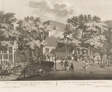 View of the Amstel Church, in Amsterdam, View of the Amstel Church in Amsterdam, print, View of the