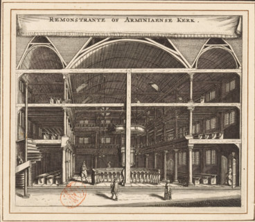 Interior of the Remonstrant (Arminian) Church in Amsterdam, Remonstrant or Arminian Church, print,