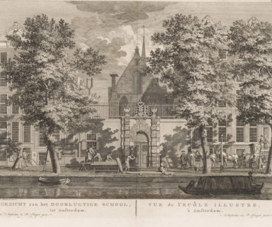 View of the Illustrious School, in Amsterdam, View of the Athenaeum Illustre in Amsterdam, print,