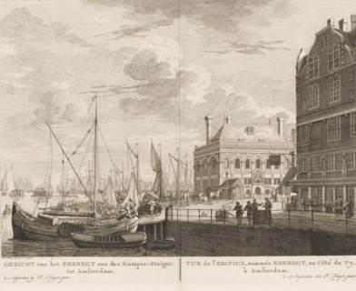 View of the Zeerecht building on the Kampersteiger in Amsterdam, View of the Zeerecht on the